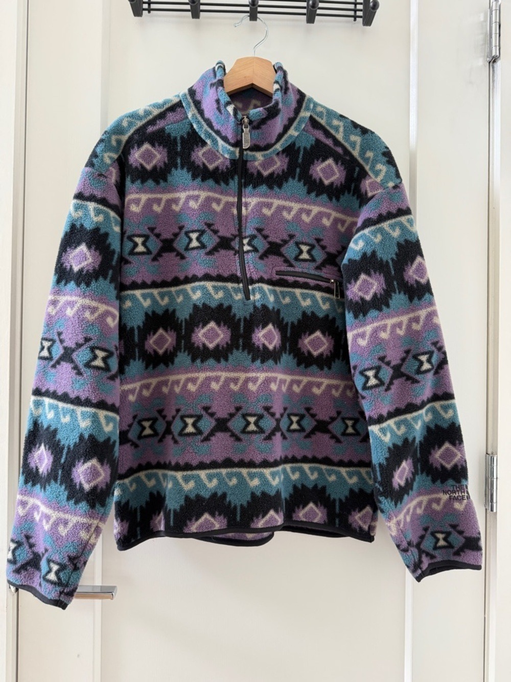 Vintage 90s The North Face Fleece Tribal Aztec Half Zip Up Jacket Size M